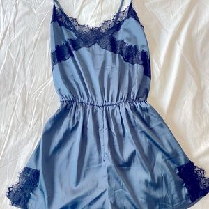 Lace and silk romper.